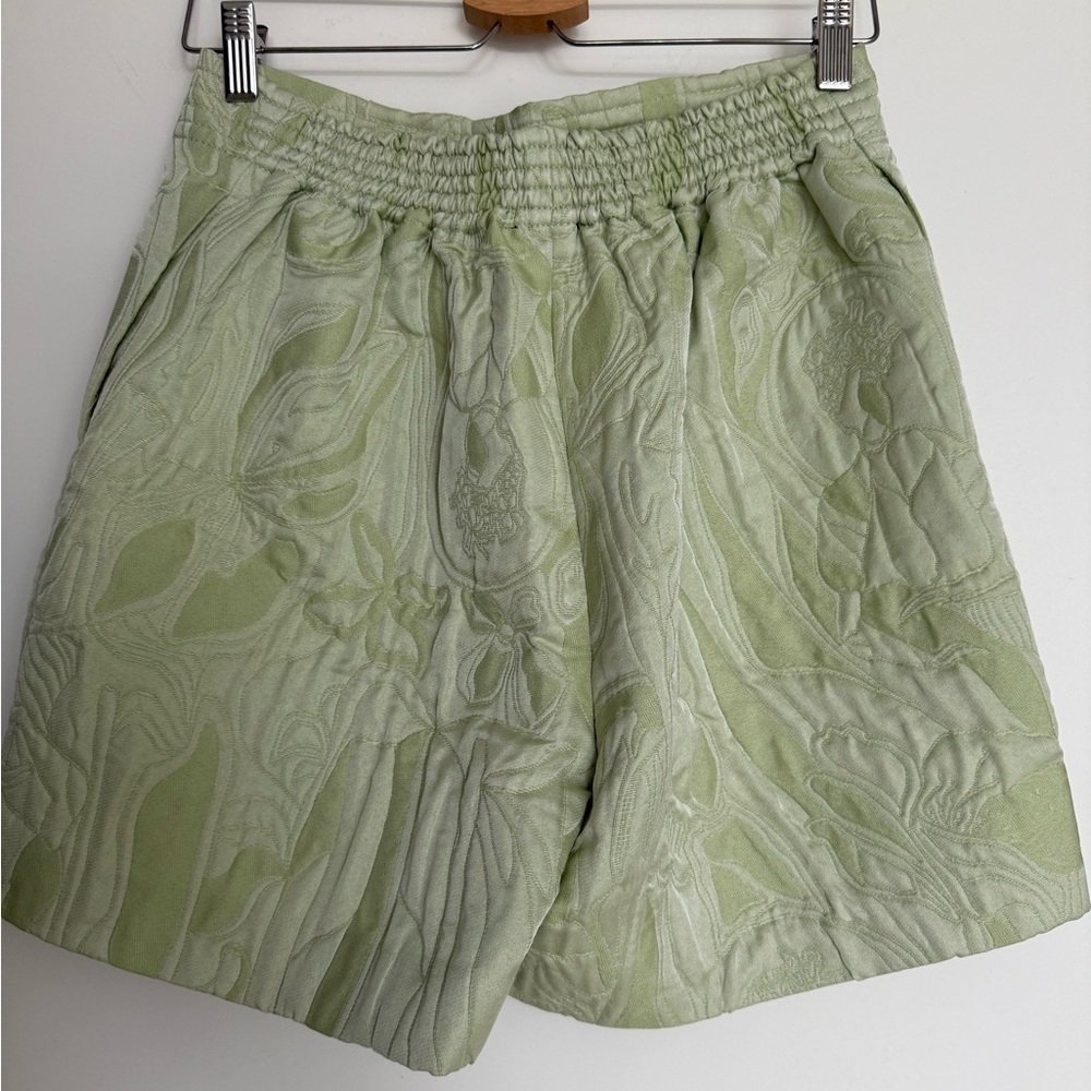 STINE GOYA Green Bermudas with Elastic Waistband